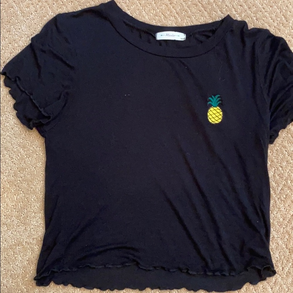 Black pineapple crop top